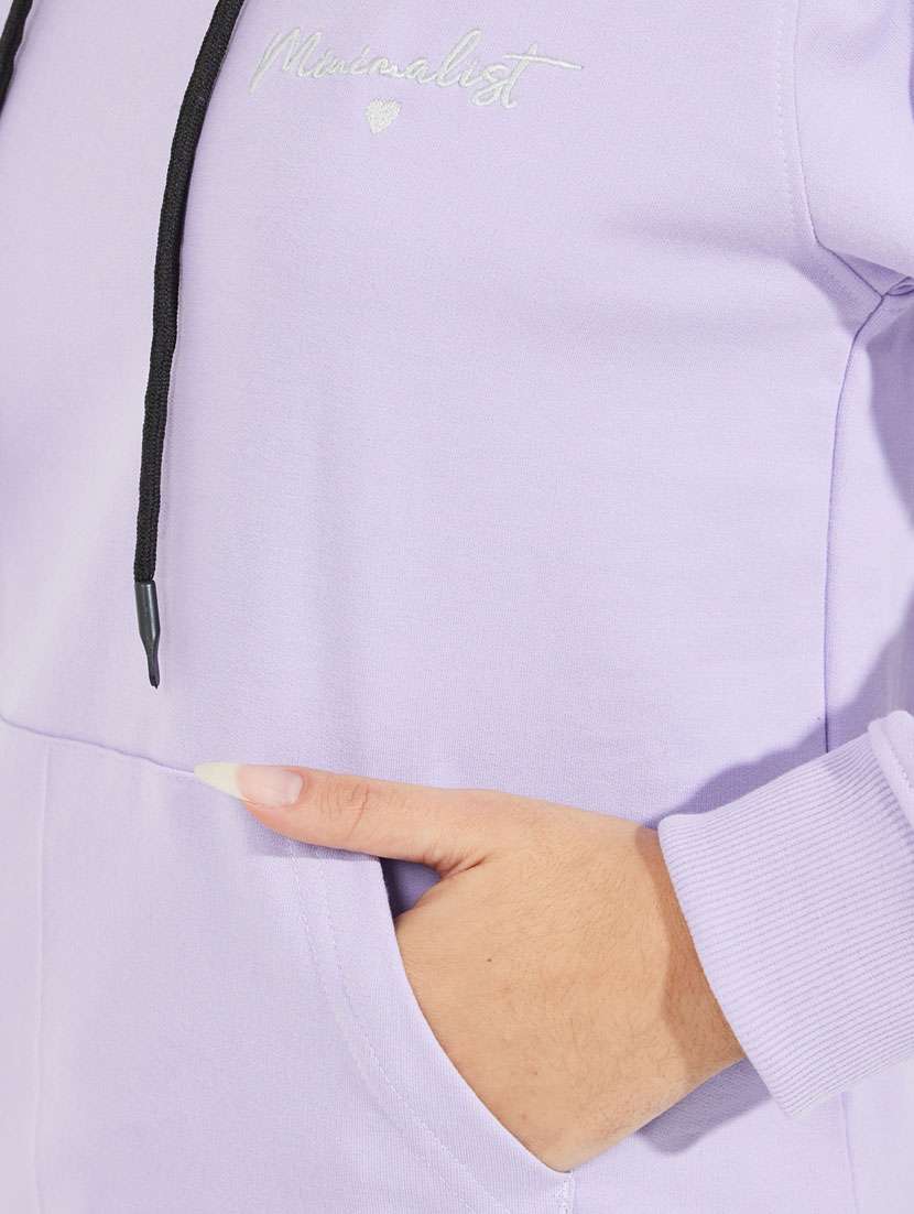 women lavender solid long sleeve sweatshirt - 21510637 -  Standard Image - 3