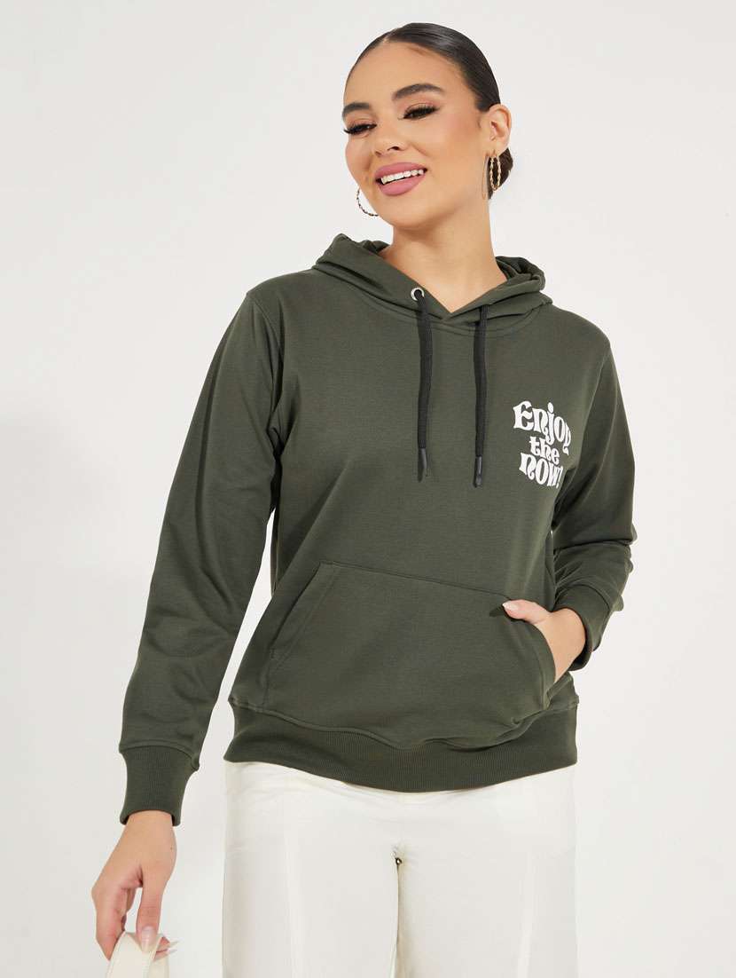 women front & back print long sleeve sweatshirt - 21510640 -  Zoom Image - 0