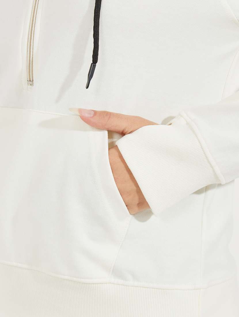 women off white plain sweatshirt - 21510643 -  Standard Image - 3