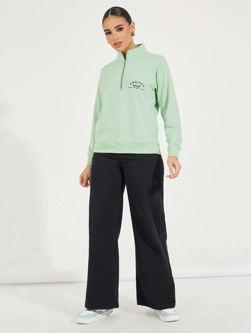 women placement print long sleeve sweatshirt - 21510648 -  Standard Image - 3