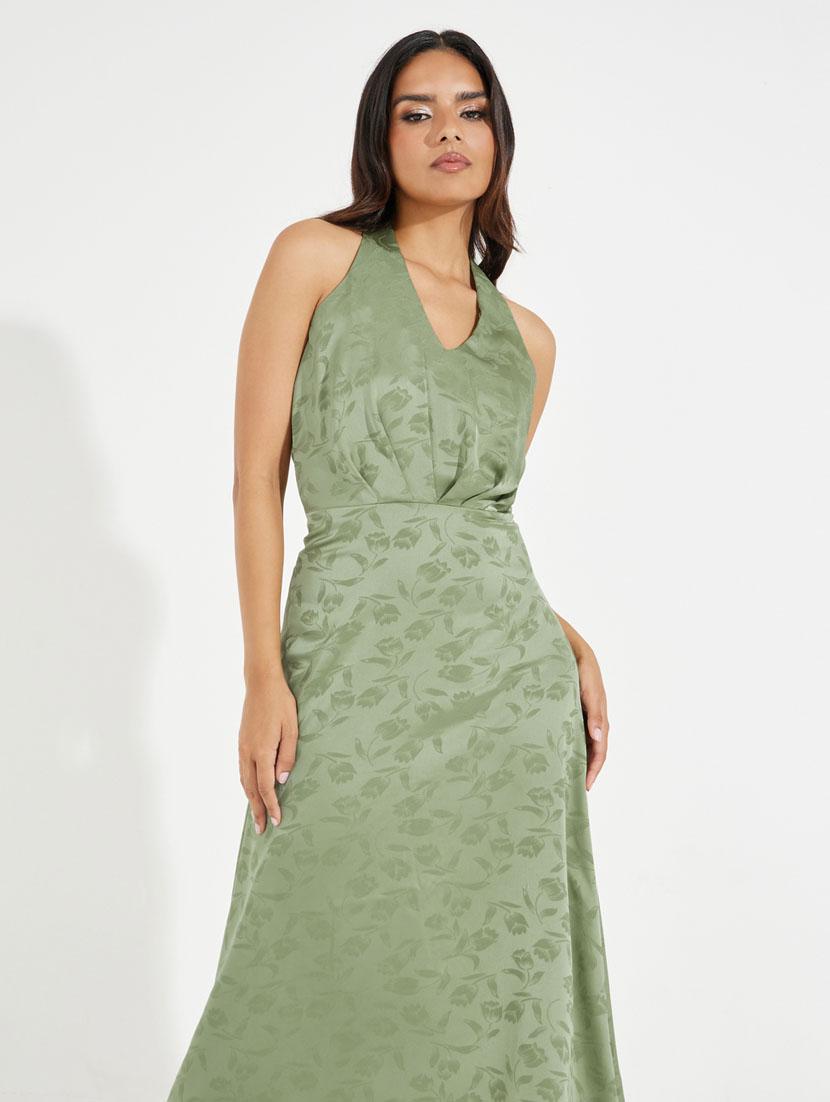women self designed halter neck sleeveless a-line dress - 21510677 - Standard Image - 3