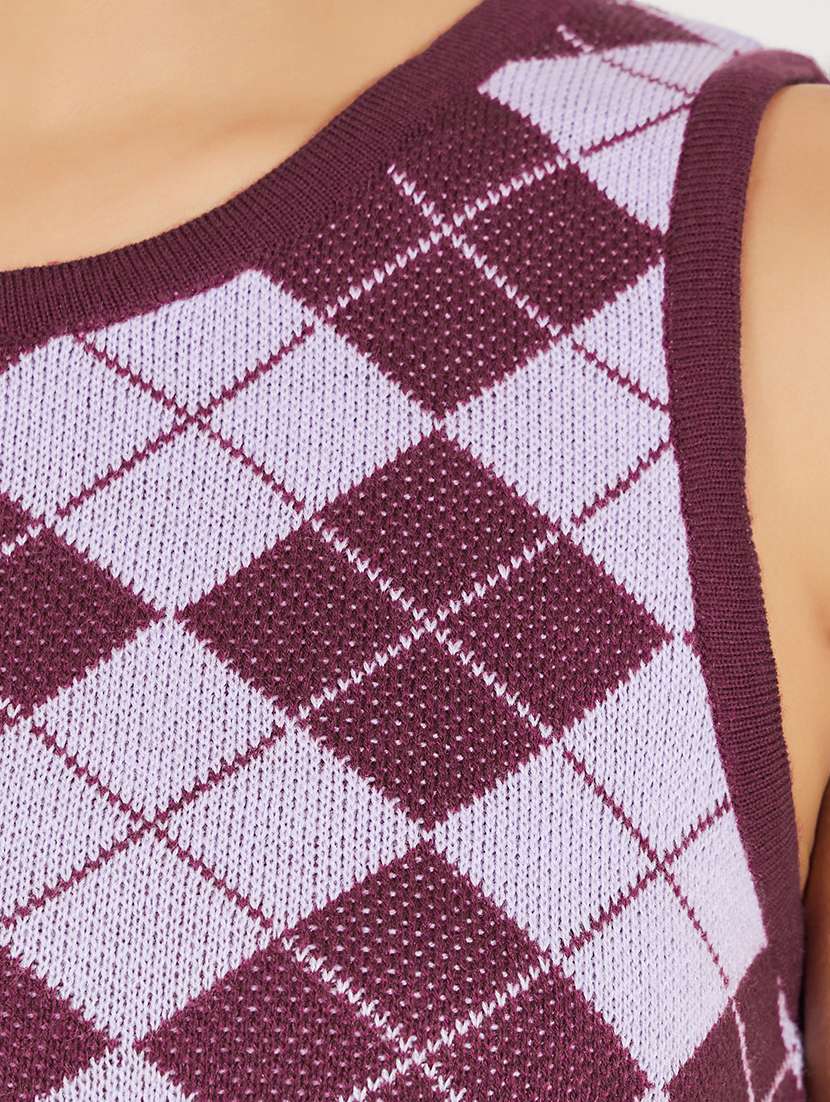 women purple self-designed cardigan - 21510709 - Standard Image - 3