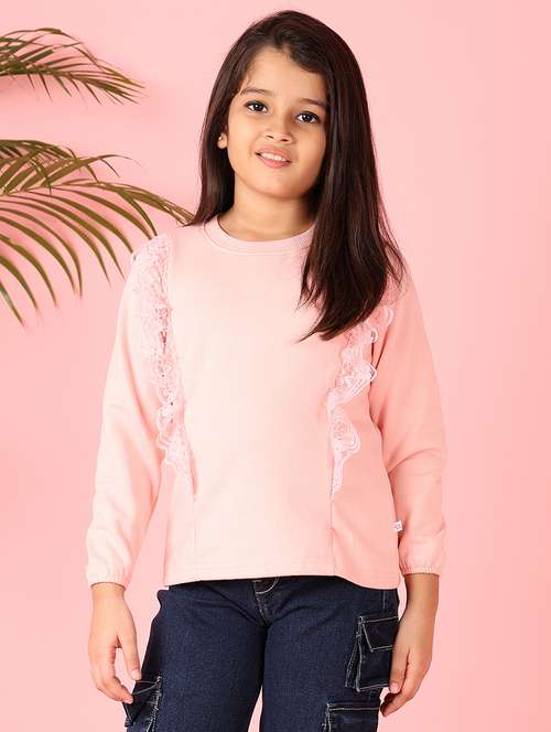 girls solid long sleeve sweatshirt - 21510768 -  Standard Image - 0