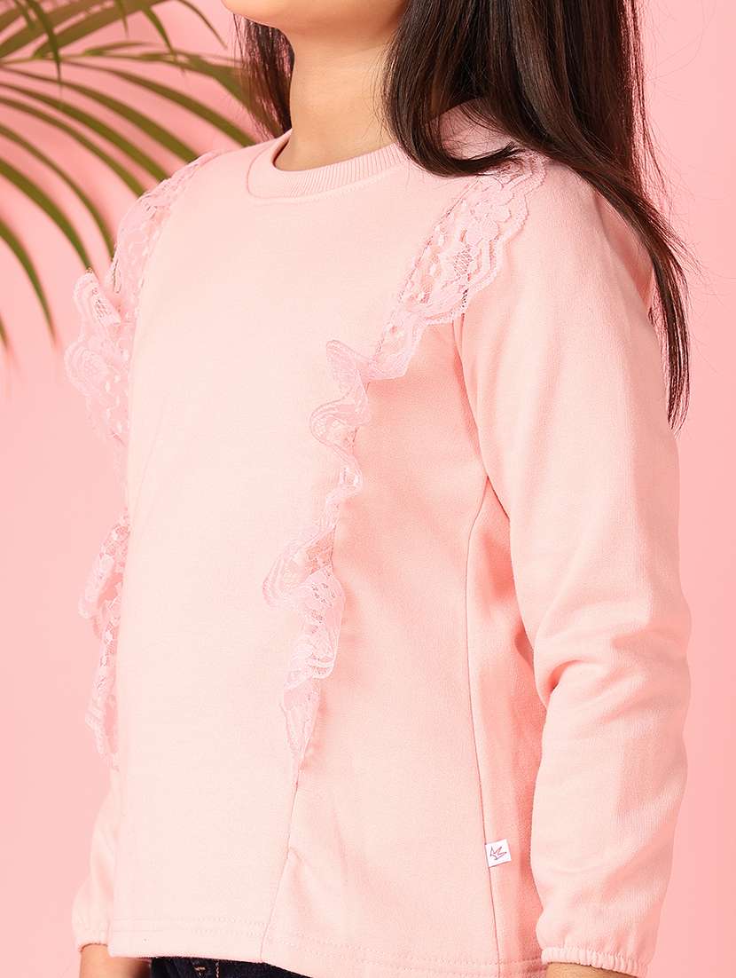 girls solid long sleeve sweatshirt - 21510768 -  Standard Image - 5