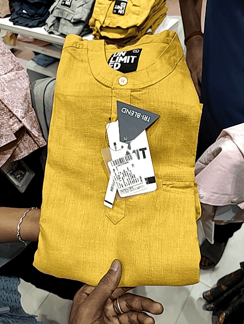 mustard cotton linen casual shirt - 21510801 - Zoom Image - 0
