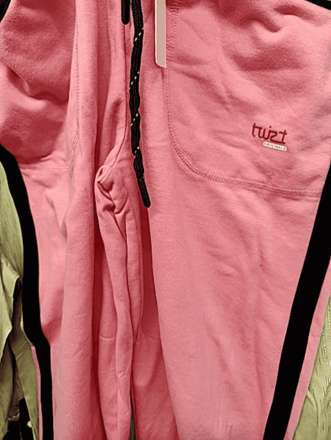 light pink poly cotton interlock track pants - 21510893 -  Zoom Image - 0