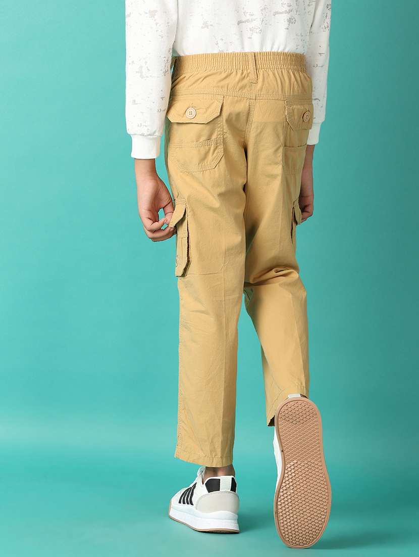 boys solid mid rise cargo - 21510897 -  Standard Image - 3