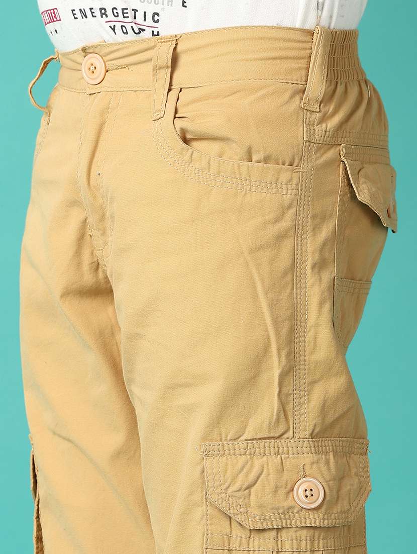 boys solid mid rise cargo - 21510897 -  Standard Image - 5