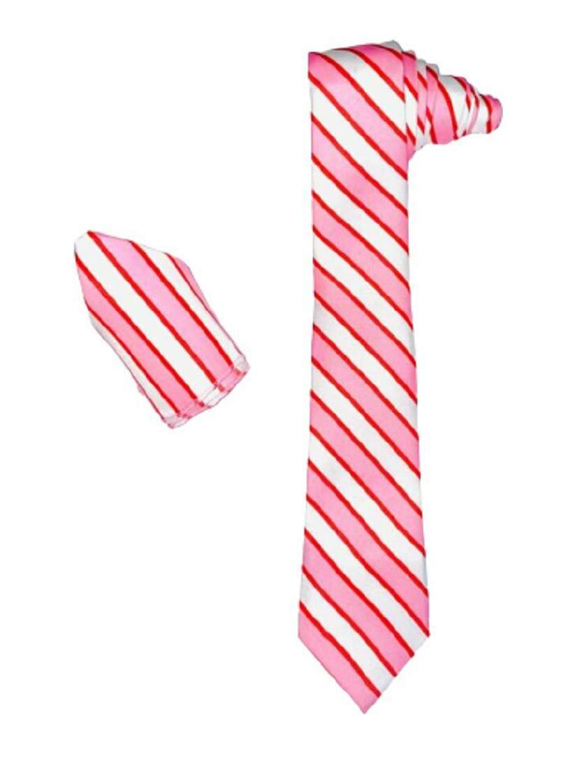 men pink stripes printed ties