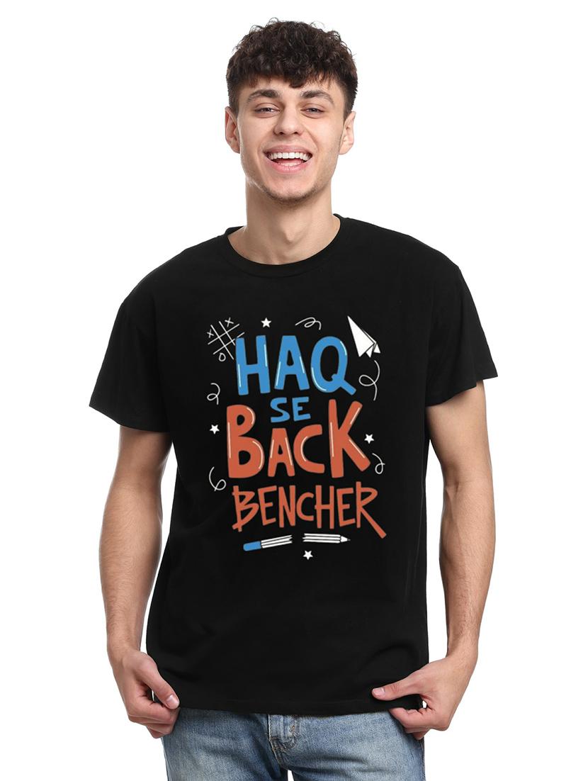 men black front print short sleeves t-shirt - 21511215 - Zoom Image - 0
