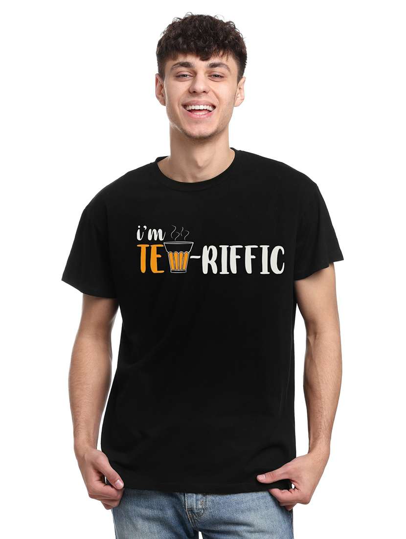 men front printed round neck t-shirt