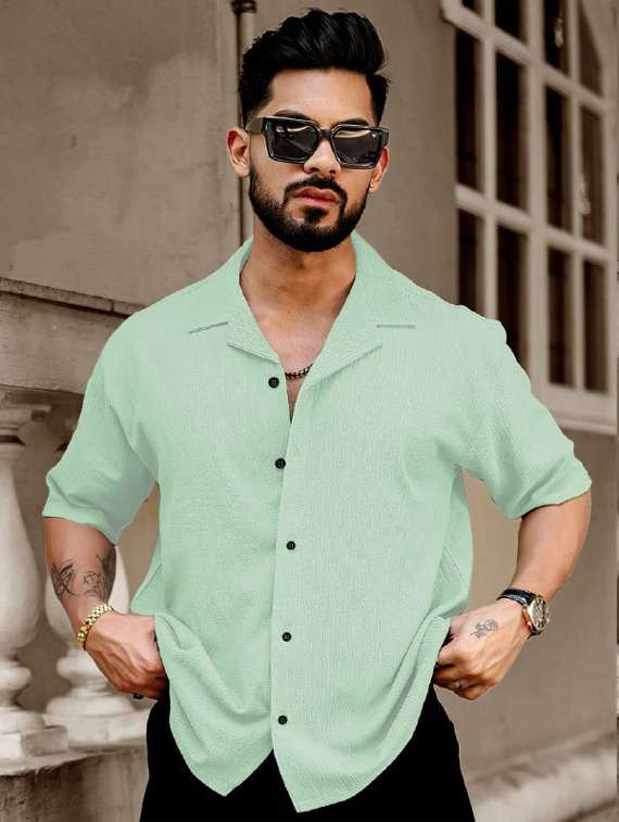 women neo mint solids short sleeves casual shirts - 21511355 - Zoom Image - 0