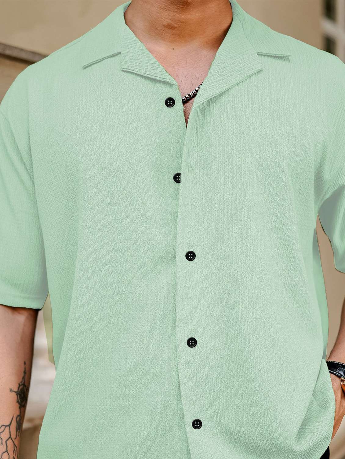 women neo mint solids short sleeves casual shirts - 21511355 - Standard Image - 3