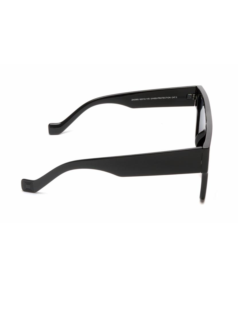 black rectangular full plastic unisex sunglasses - 21511552 - Standard Image - 3