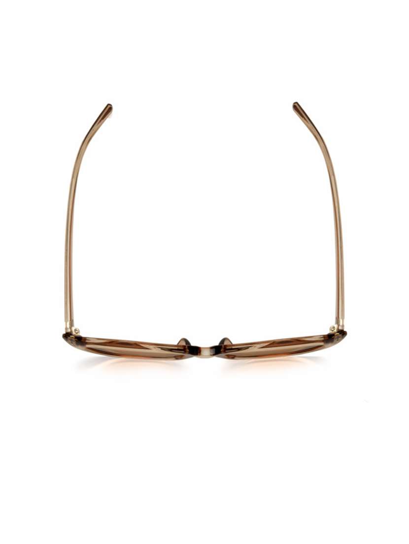 brown clear cat eye full plastic unisex sunglasses - 21511565 - Standard Image - 3