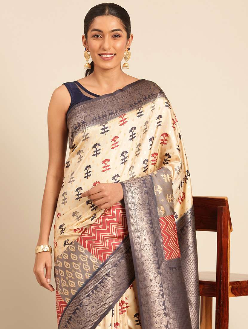 women self-designed bordered saree with blouse - 21511668 -  Standard Image - 3