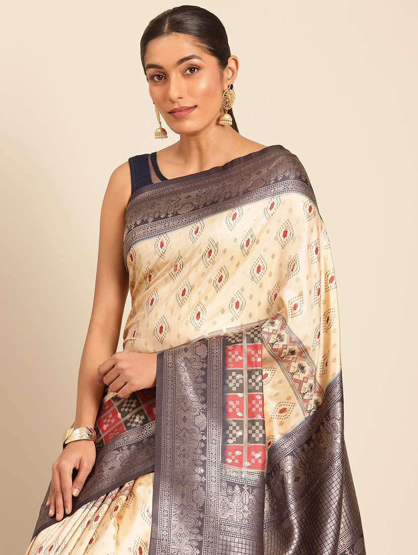 women self-designed bordered saree with blouse - 21511669 -  Standard Image - 3