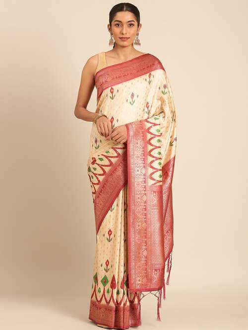 women self-designed bordered saree with blouse - 21511671 -  Standard Image - 0