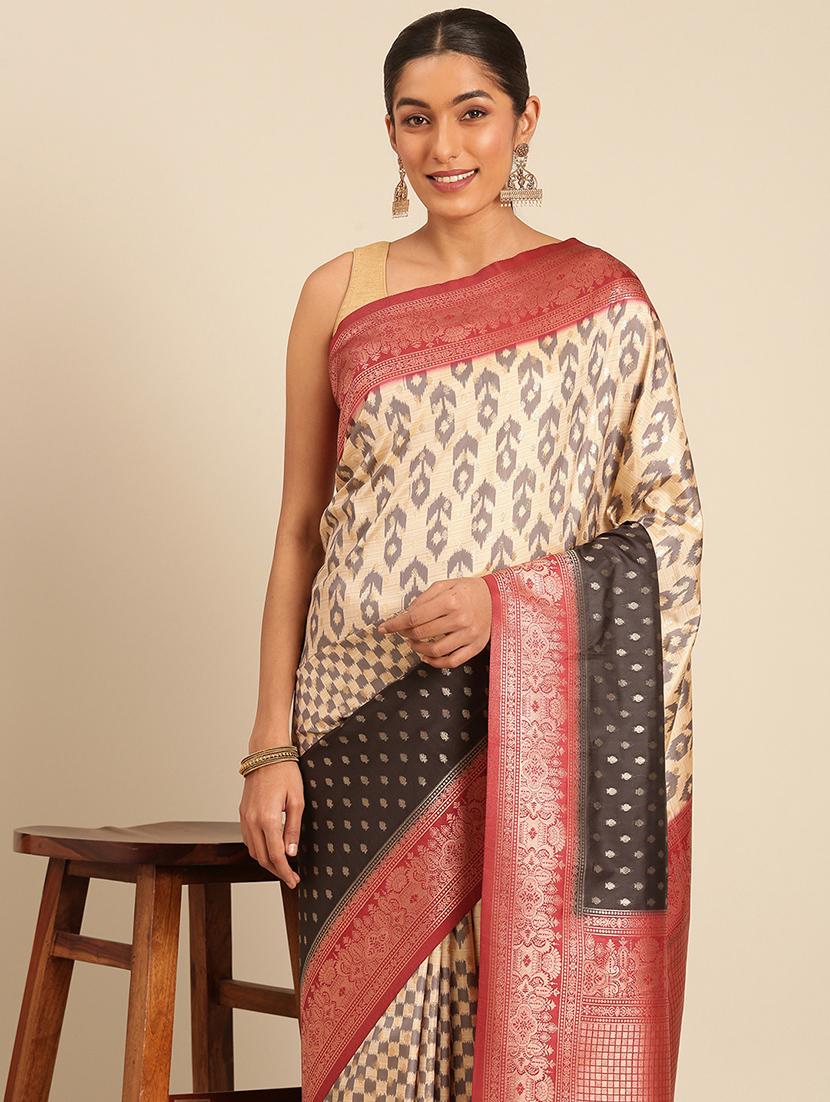 women self-designed bordered saree with blouse - 21511674 - Standard Image - 3