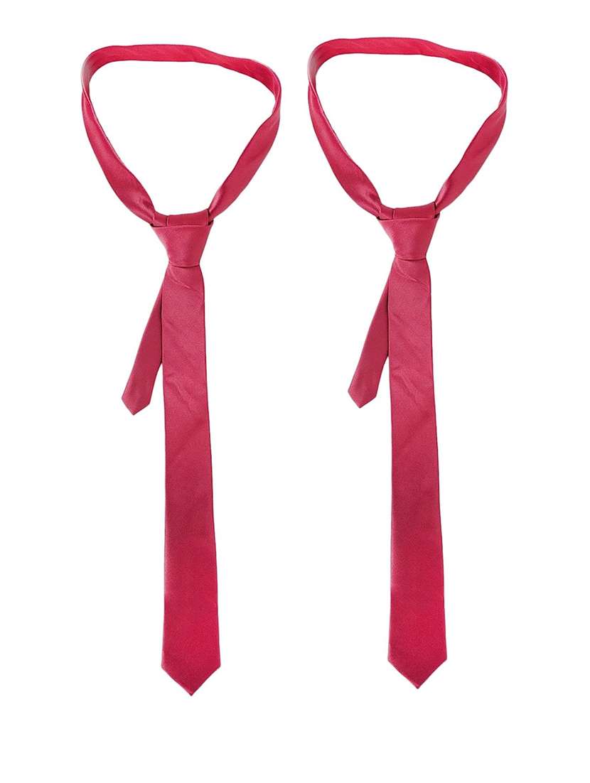 set of 2 maroon polyester tie - 21511755 - Zoom Image - 0