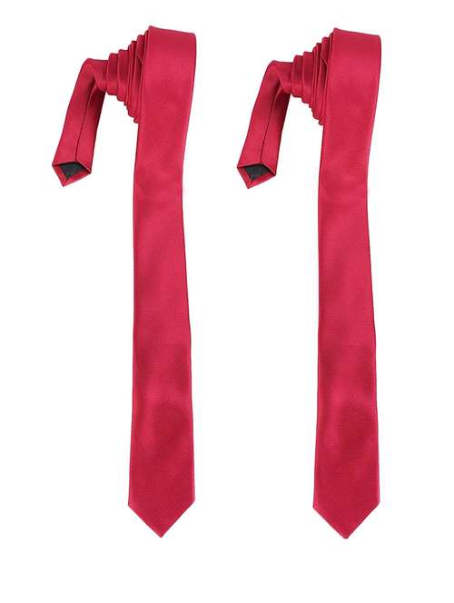 set of 2 red polyester tie - 21511789 - Standard Image - 0