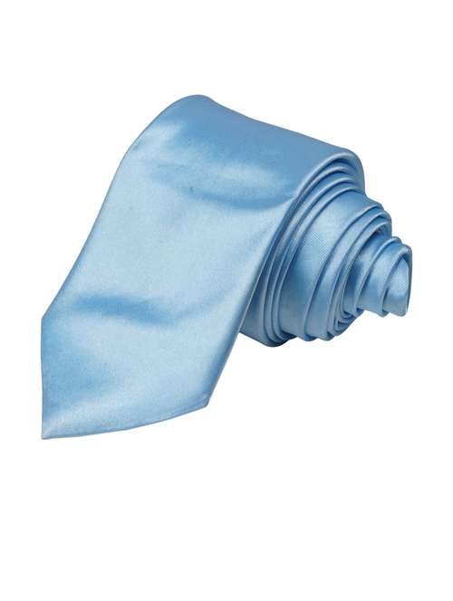 men blue solid tie - 21511792 - Standard Image - 0