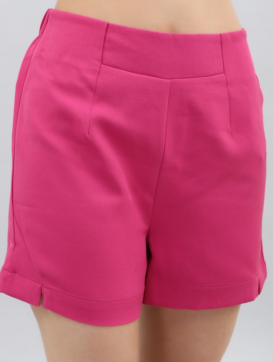women pink solids above knee shorts - 21511875 - Standard Image - 5