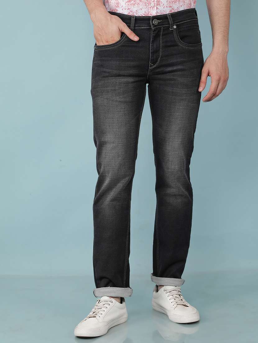 men black plain jeans