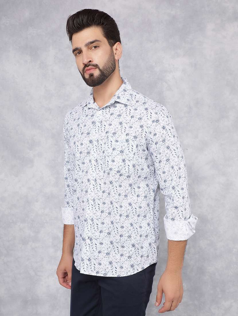 men florals long sleeves casual shirts