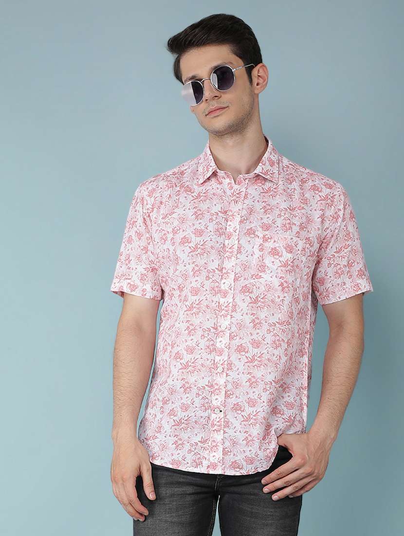 men collared printed casual shirt
