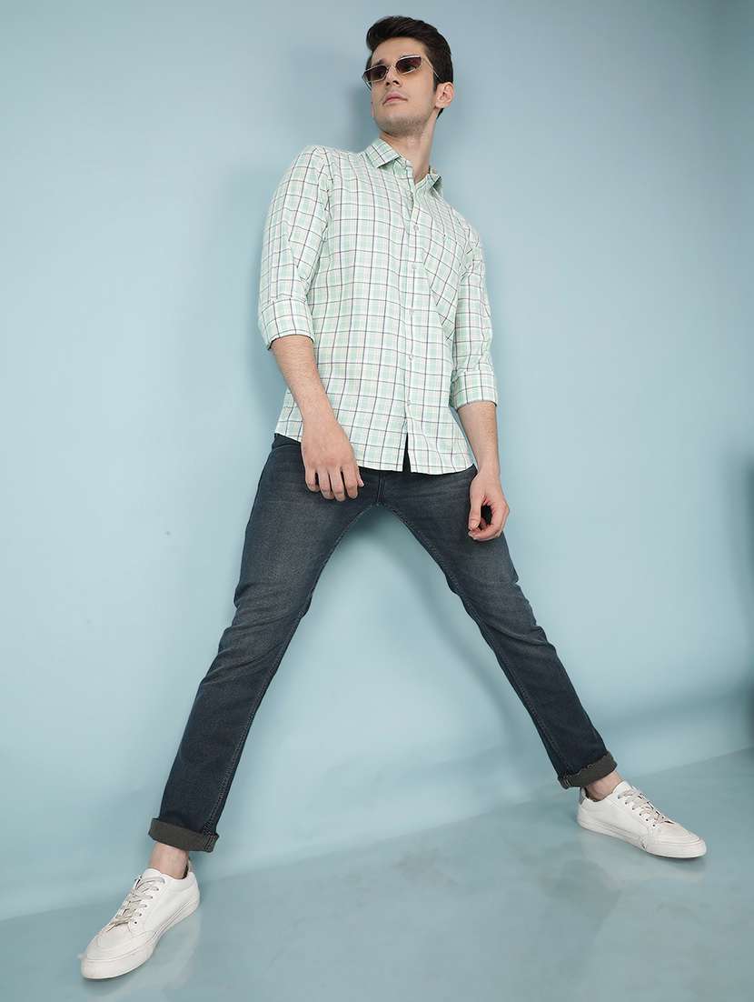 men collared tartan check casual shirt - 21511962 -  Standard Image - 5