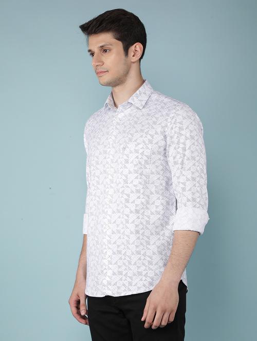 men collared printed casual shirt - 21511970 - Standard Image - 0
