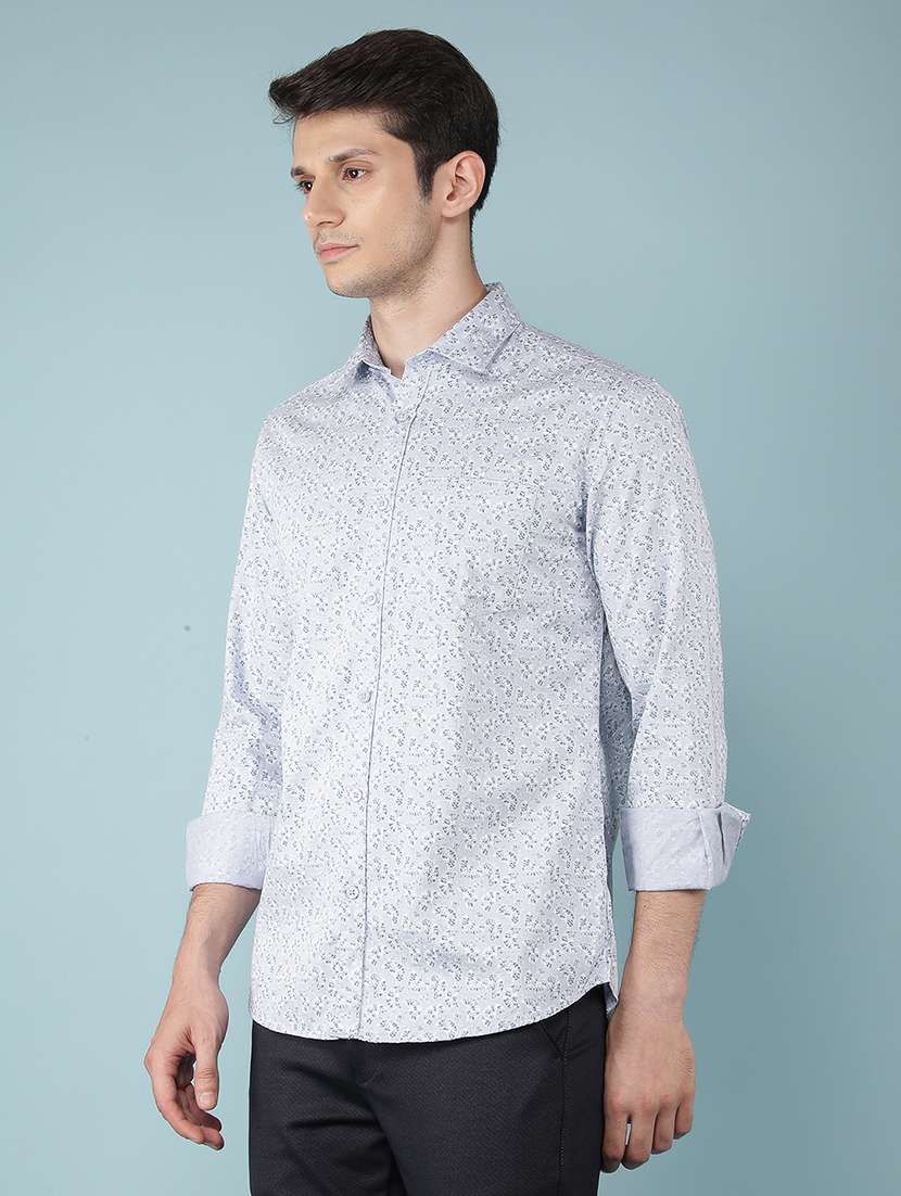 men collared printed casual shirt