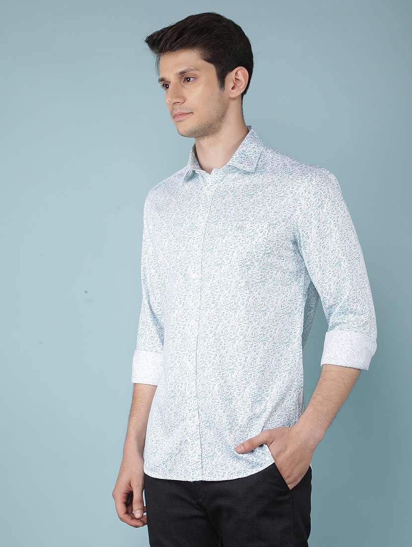 men collared printed casual shirt