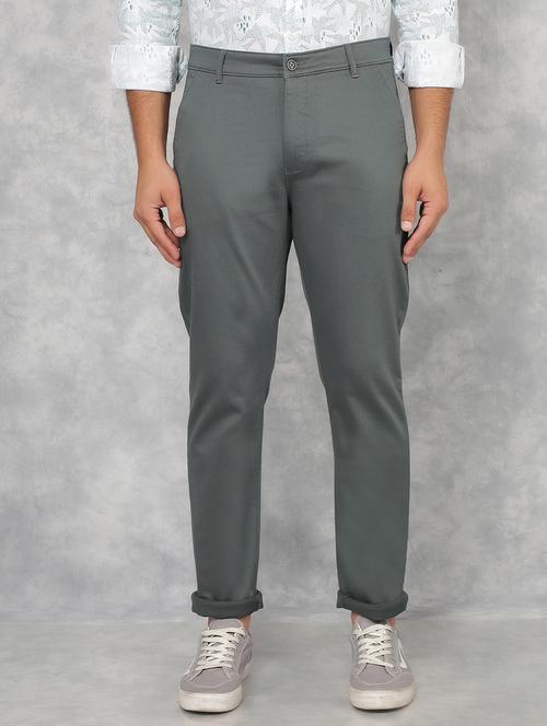 men green solid chinos casual trouser - 21511975 -  Standard Image - 0