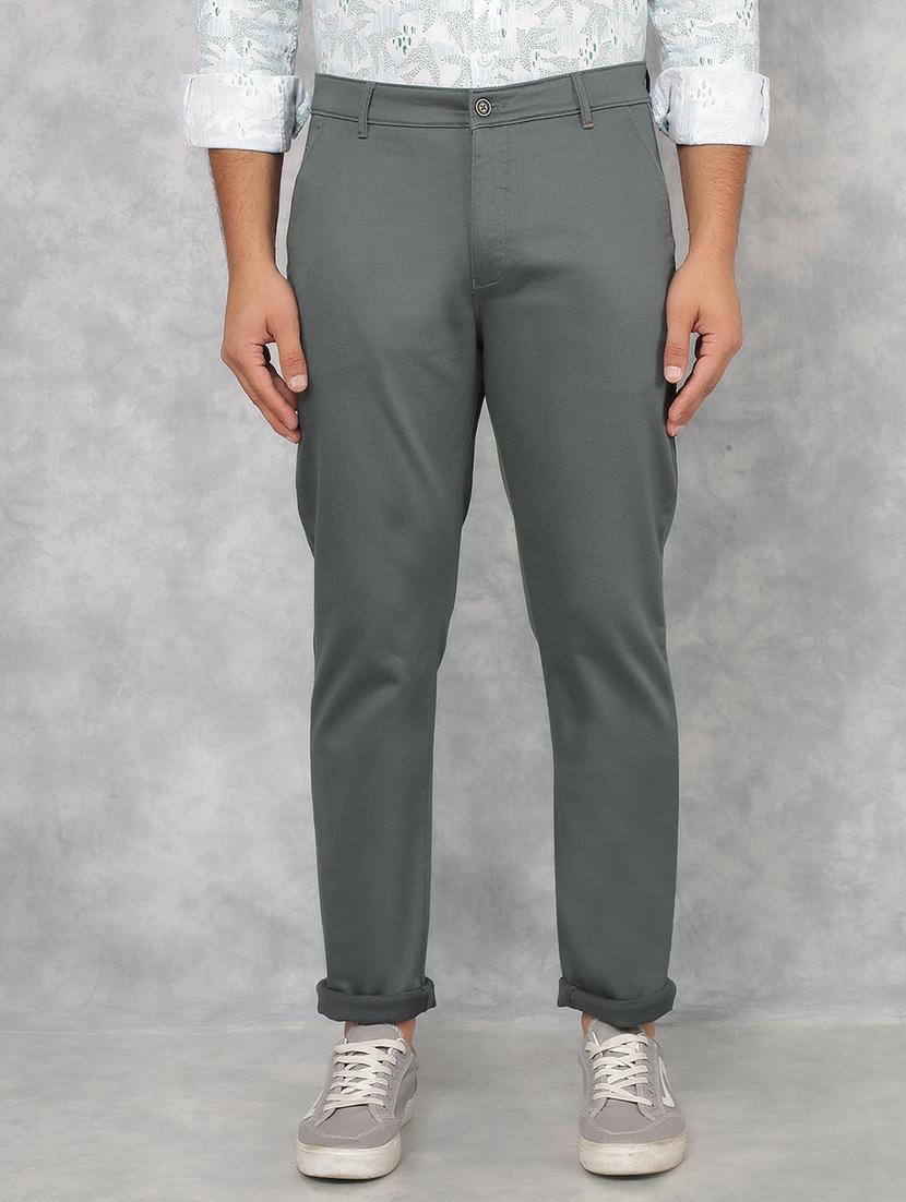 men green solid chinos casual trouser - 21511975 -  Zoom Image - 0