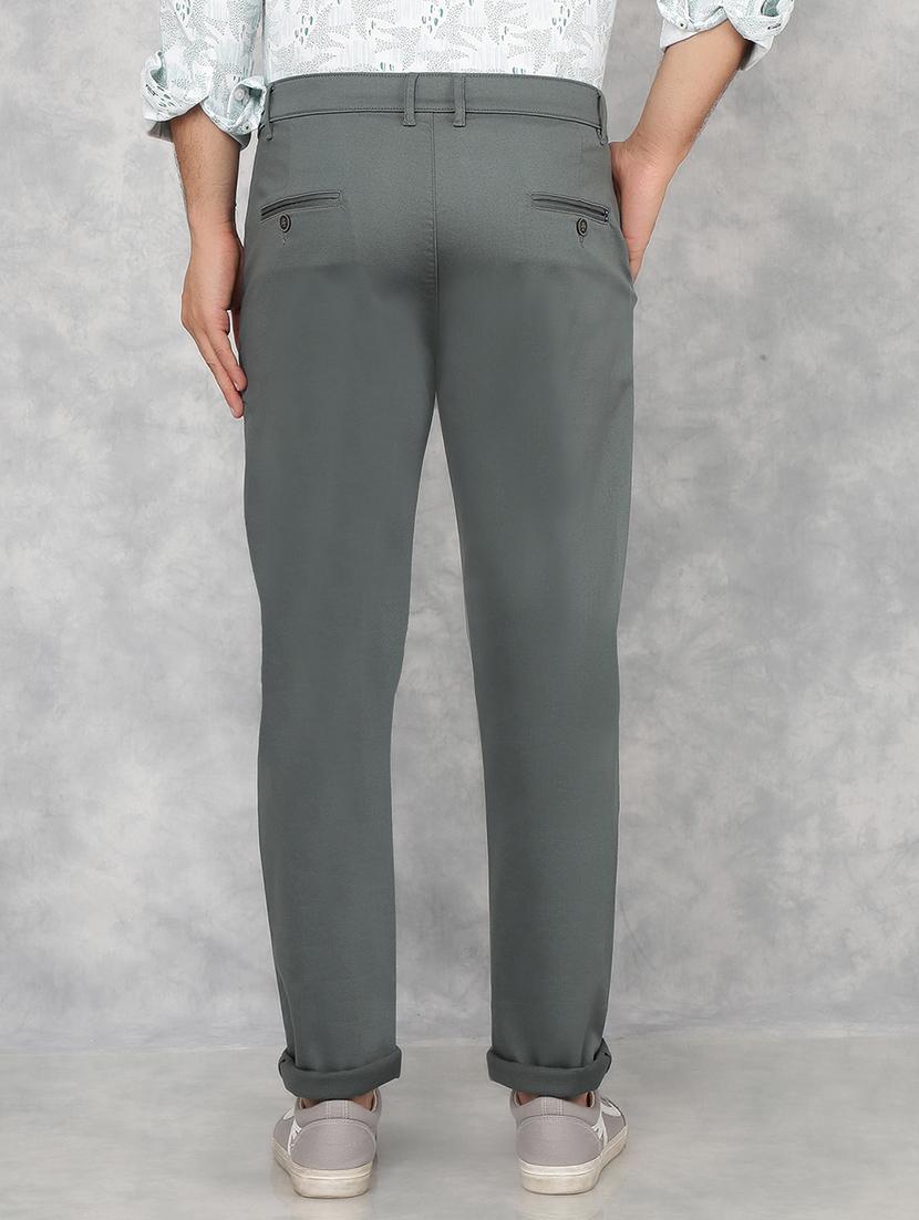 men green solid chinos casual trouser - 21511975 - Standard Image - 3