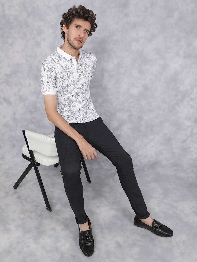 men black cotton chinos casual trouser - 21511976 - Standard Image - 3