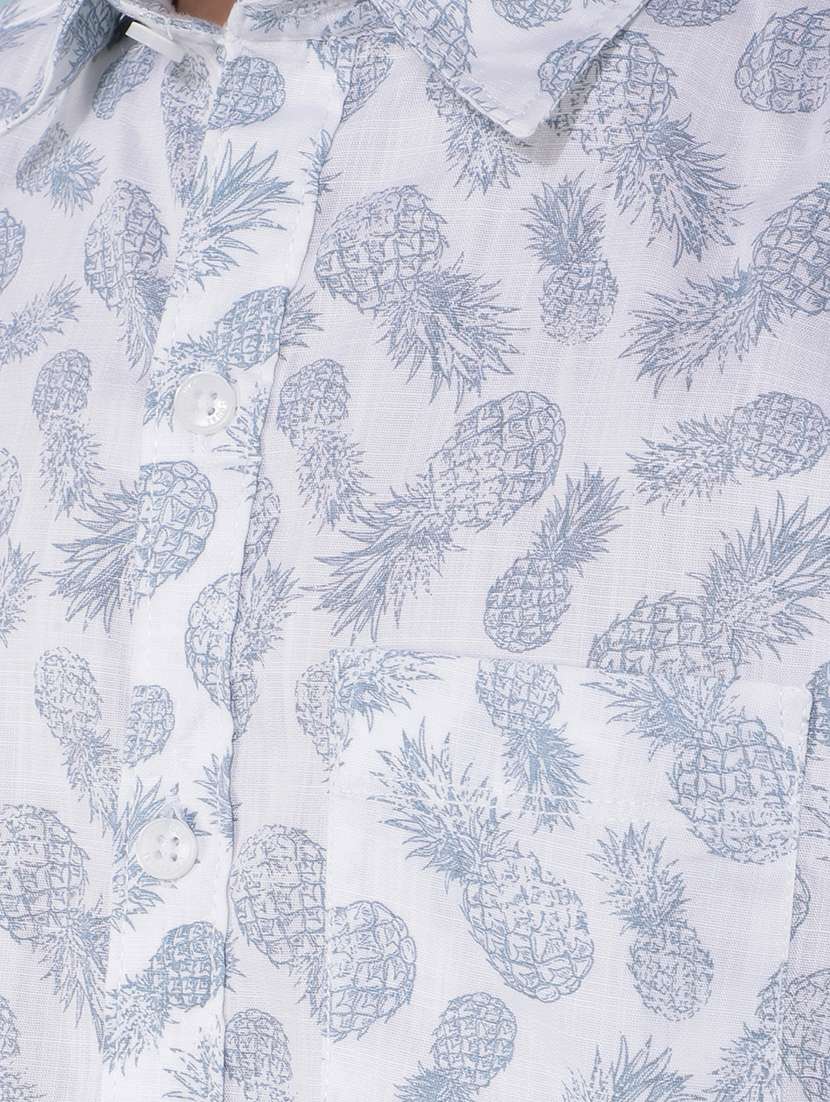 boys white printed cotton shirt - 21511981 -  Standard Image - 5