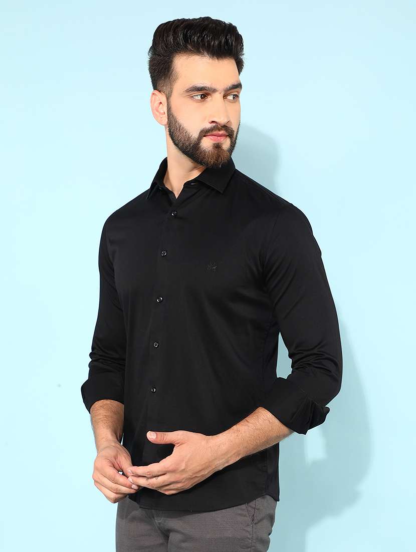 men black cotton casual shirt
