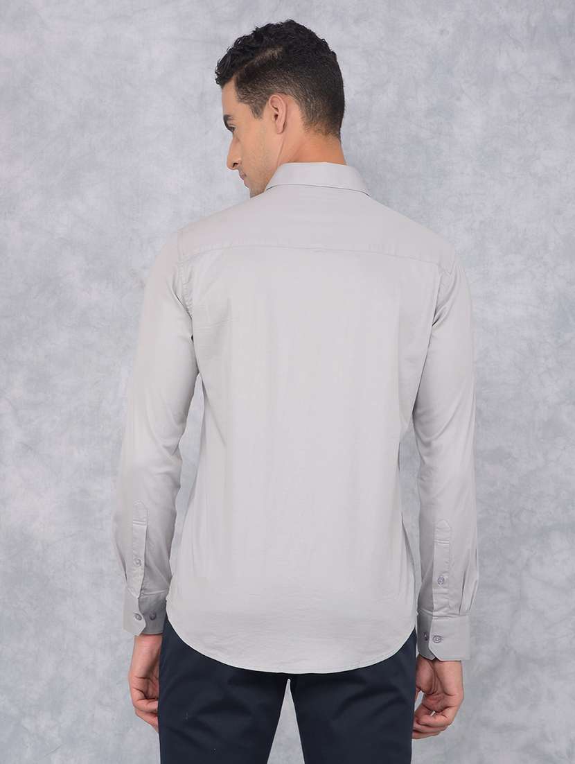 men collared solid casual shirt - 21511998 -  Standard Image - 3