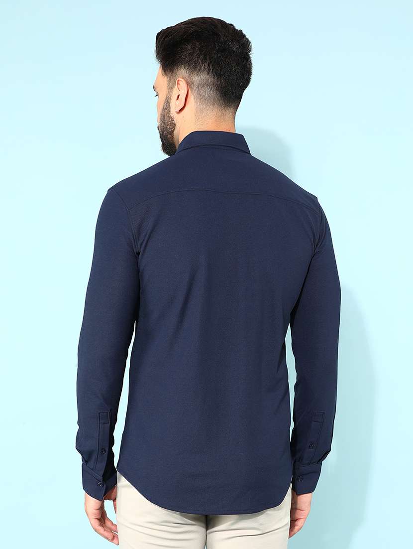 men collared solid casual shirt - 21512001 -  Standard Image - 3