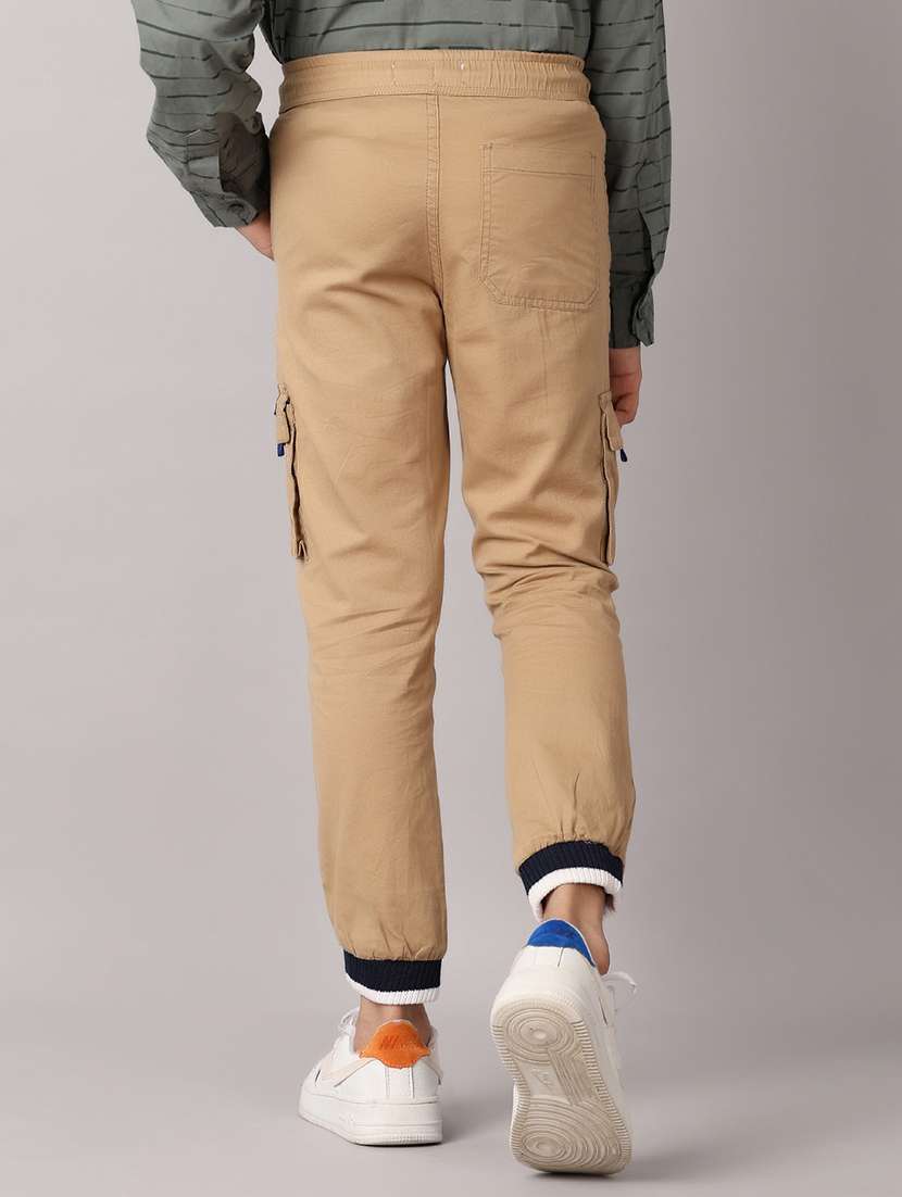 boys mid rise solid cargo - 21512486 -  Standard Image - 3