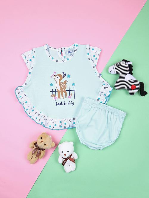 girls printed frock with bloomer set - 21512544 - Standard Image - 0