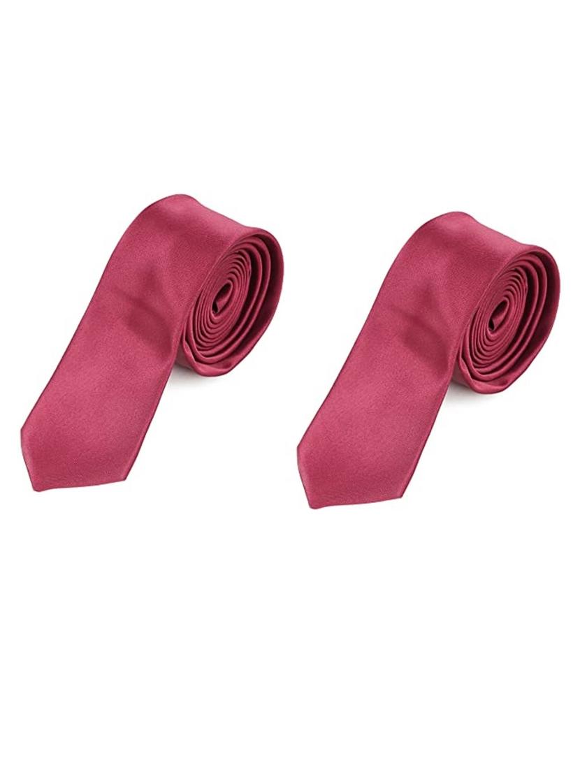 set of 2 red polyester tie - 21512829 -  Zoom Image - 0