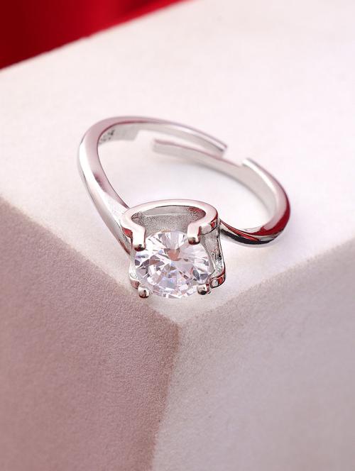 women silver metal finger ring - 21513086 - Standard Image - 0