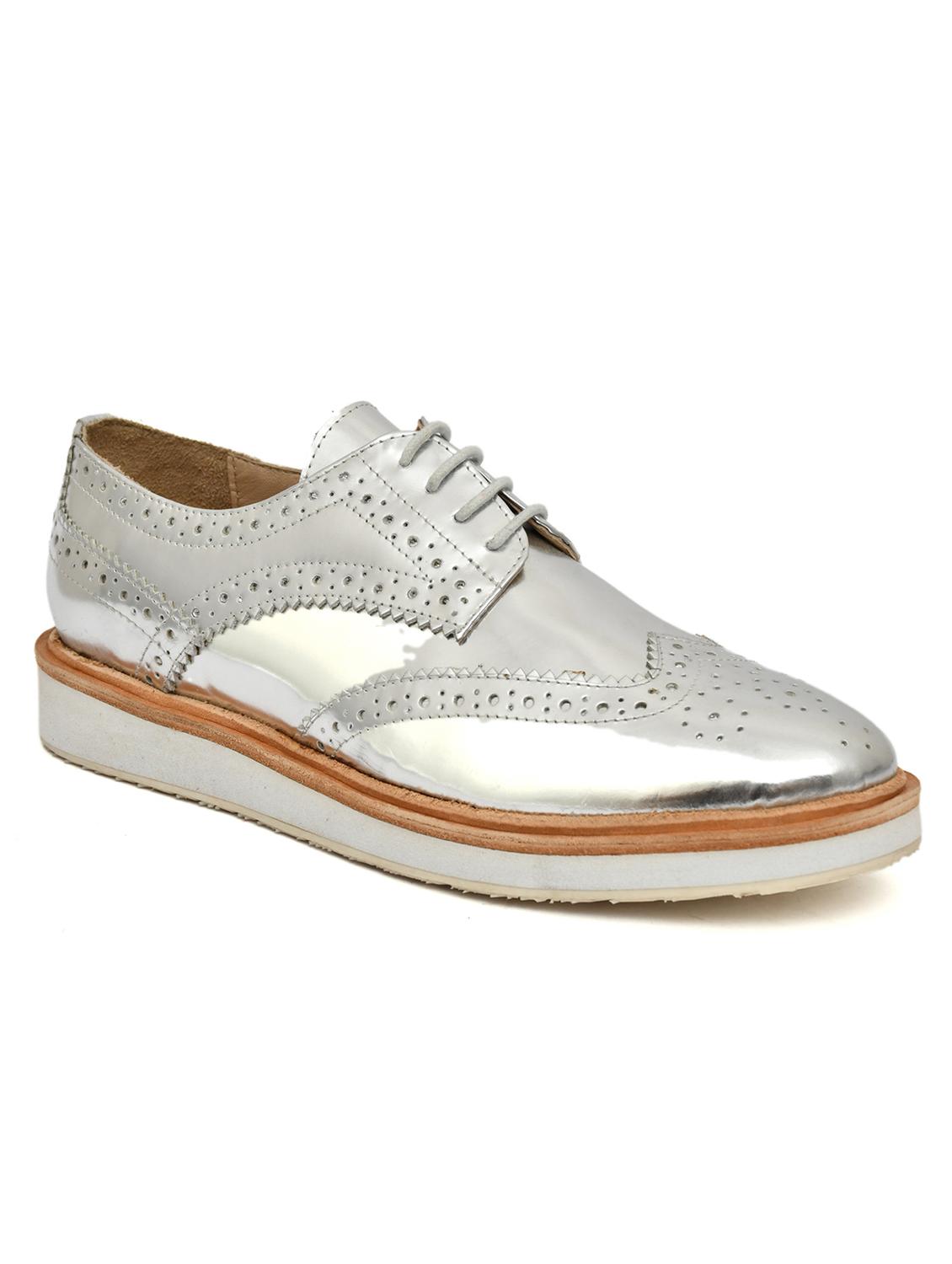 women silver oxfords casual shoes - 21513281 - Zoom Image - 0