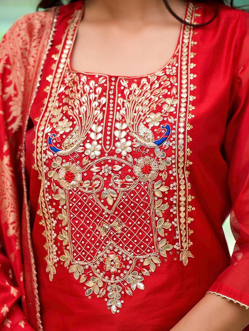 women three quarter sleeve kurta pant with dupatta set - 21513283 - Standard Image - 5