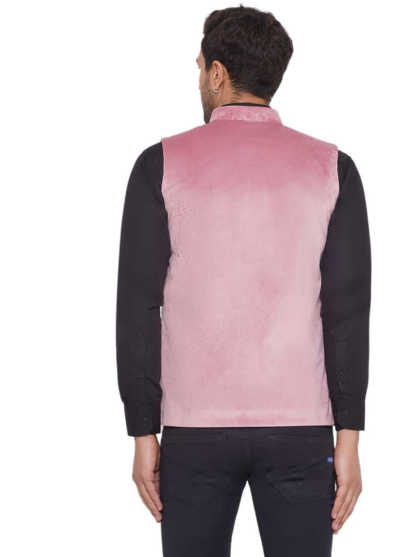 men solids sleeveless nehru jacket - 21513346 -  Standard Image - 3