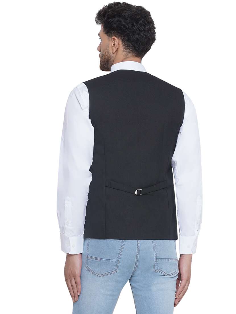men solids sleeveless waist coat - 21513350 -  Standard Image - 3